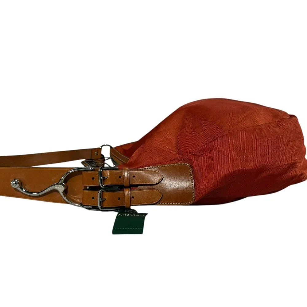 NWT Ralph Lauren Farringdon Equestrian Hobo - Orange